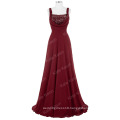 Kate Kasin Full-Length Spaghetti Straps Sequined Chiffon Wine red Evening Dress KK000098-1